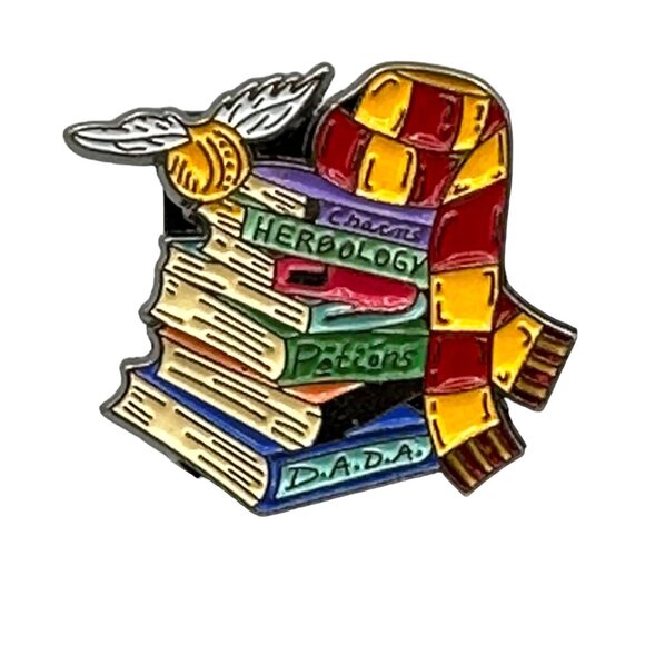 Harry Potter Gryffindor Pin Red Black Scarf Snitch Herbology Charms Enamel - Picture 1 of 6